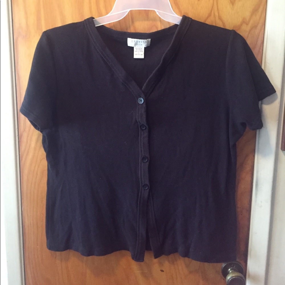 Short Sleeved Black Cardigan